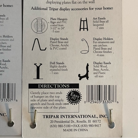 40 New Brass Wire Plate Hangers for 7.5" to 9.5" Plates Med Matching Vinyl Tips - Picture 7 of 8